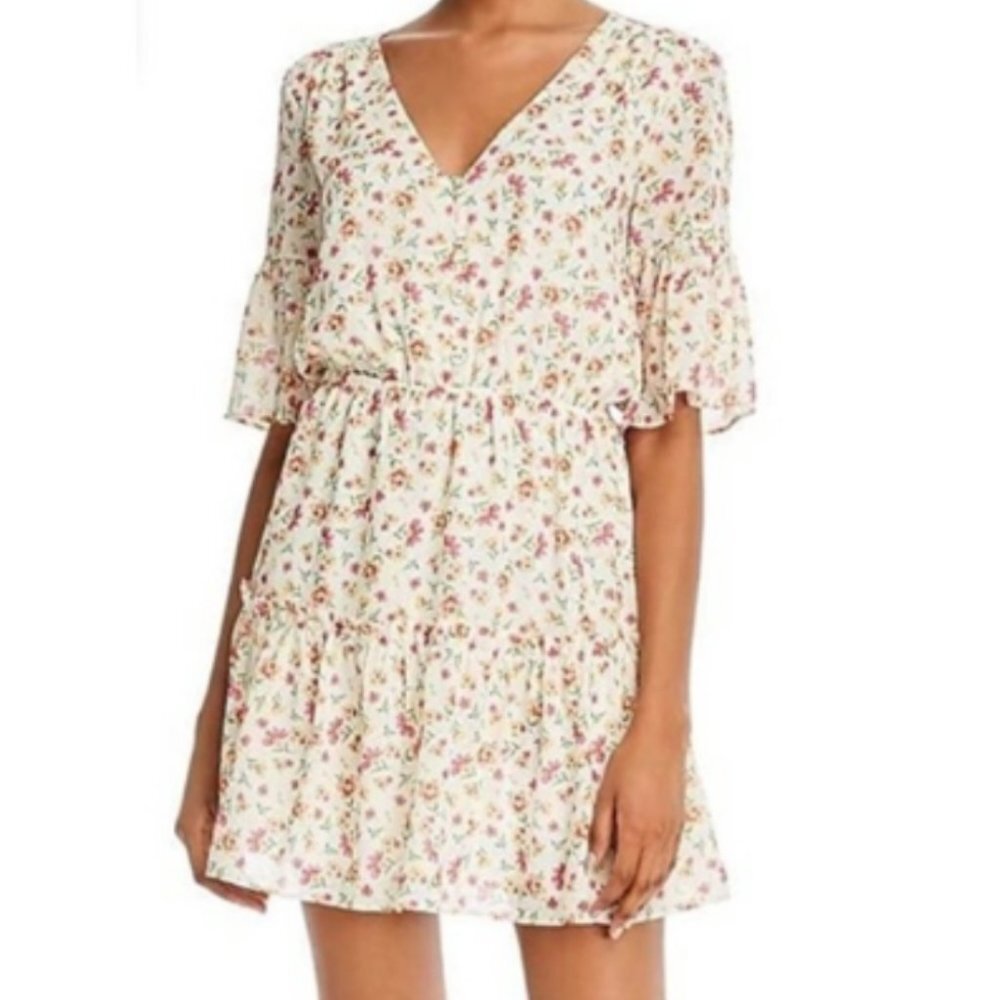 Lost‎ + Wander Love In Bloom Dress Womens Med Floral Ruffle Babydoll Cottagecore
